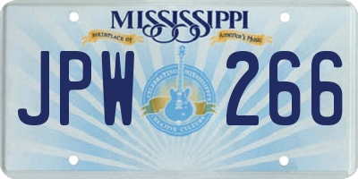 MS license plate JPW266