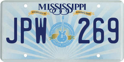 MS license plate JPW269