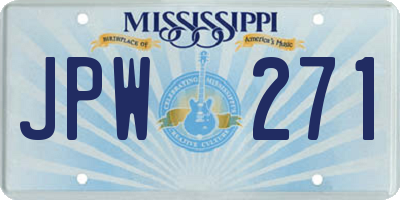 MS license plate JPW271