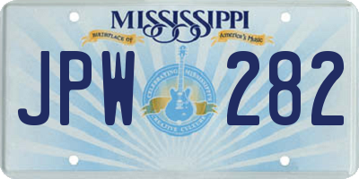 MS license plate JPW282