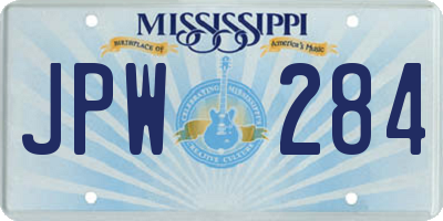 MS license plate JPW284