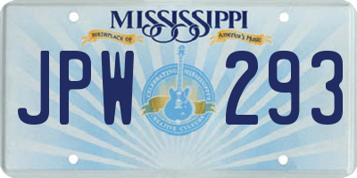 MS license plate JPW293