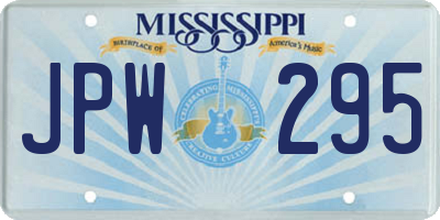 MS license plate JPW295