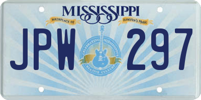 MS license plate JPW297