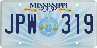 MS license plate JPW319