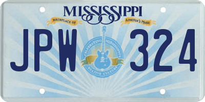 MS license plate JPW324