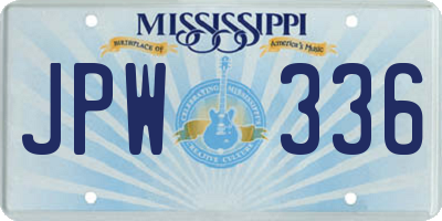 MS license plate JPW336