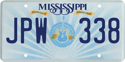 MS license plate JPW338