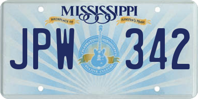 MS license plate JPW342