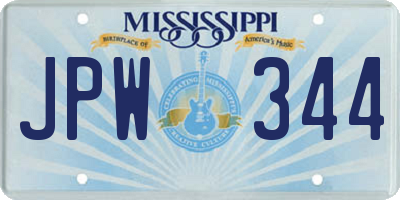 MS license plate JPW344