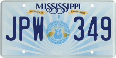 MS license plate JPW349