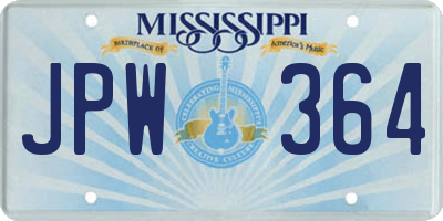MS license plate JPW364