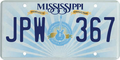 MS license plate JPW367