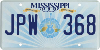 MS license plate JPW368