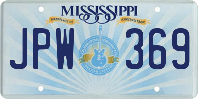 MS license plate JPW369