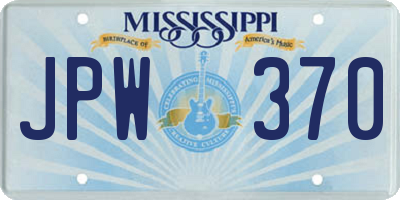 MS license plate JPW370
