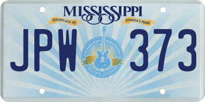 MS license plate JPW373