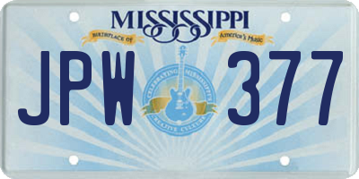 MS license plate JPW377