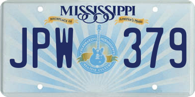 MS license plate JPW379