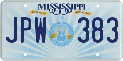 MS license plate JPW383