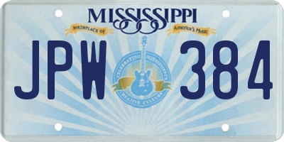 MS license plate JPW384
