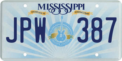 MS license plate JPW387