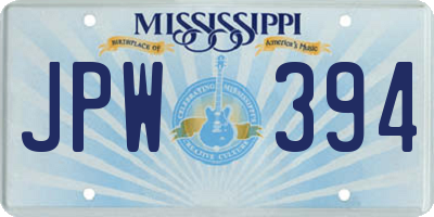 MS license plate JPW394