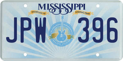 MS license plate JPW396
