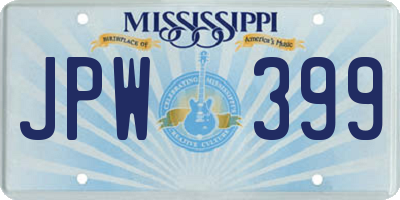 MS license plate JPW399