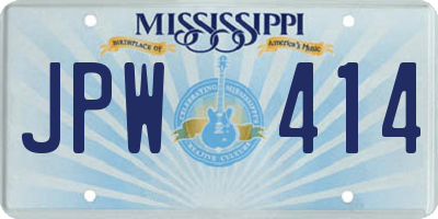 MS license plate JPW414