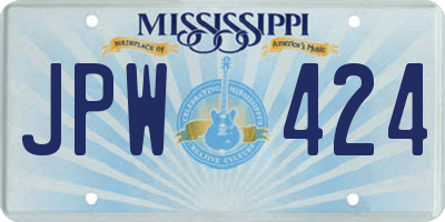 MS license plate JPW424