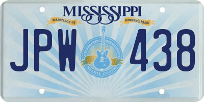 MS license plate JPW438