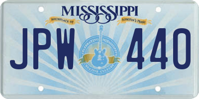 MS license plate JPW440