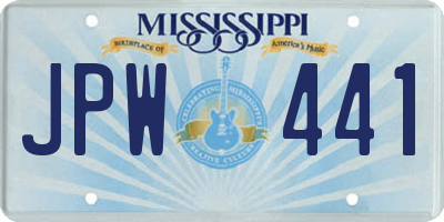 MS license plate JPW441