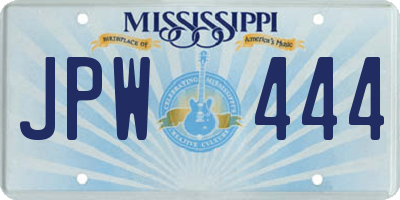 MS license plate JPW444