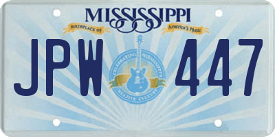 MS license plate JPW447