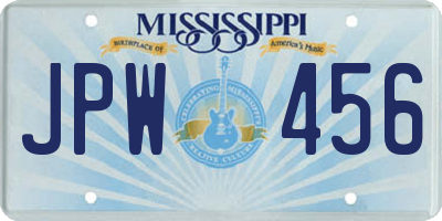 MS license plate JPW456