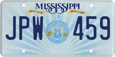 MS license plate JPW459