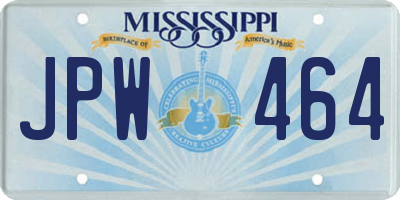 MS license plate JPW464
