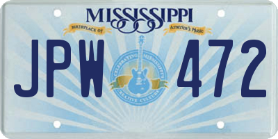MS license plate JPW472