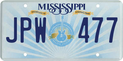 MS license plate JPW477