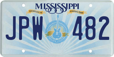 MS license plate JPW482