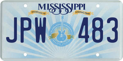 MS license plate JPW483