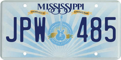 MS license plate JPW485