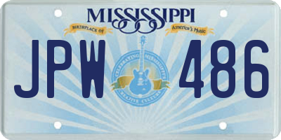 MS license plate JPW486