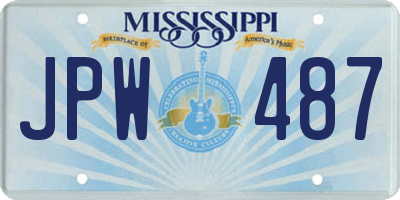 MS license plate JPW487