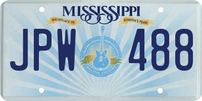 MS license plate JPW488