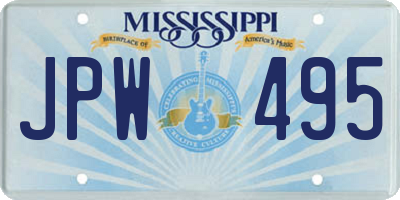 MS license plate JPW495