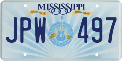 MS license plate JPW497