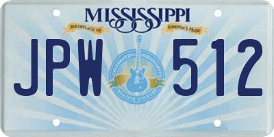MS license plate JPW512
